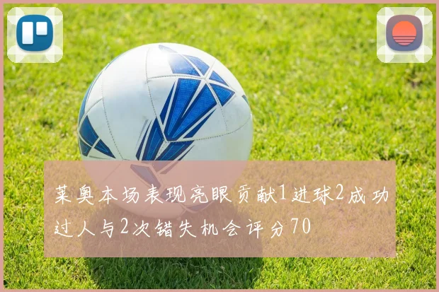 莱奥本场表现亮眼贡献1进球2成功过人与2次错失机会评分70